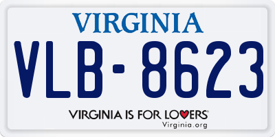 VA license plate VLB8623