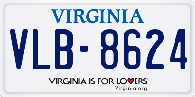 VA license plate VLB8624