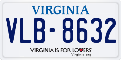 VA license plate VLB8632