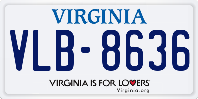 VA license plate VLB8636