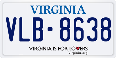VA license plate VLB8638