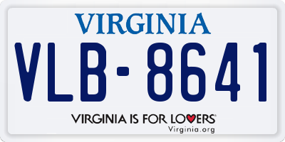 VA license plate VLB8641