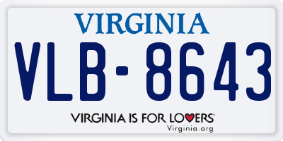 VA license plate VLB8643