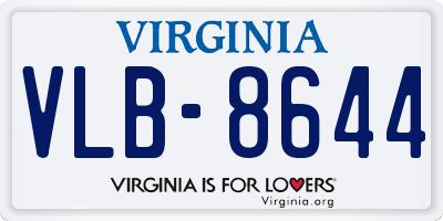 VA license plate VLB8644