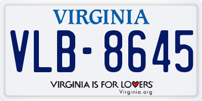 VA license plate VLB8645