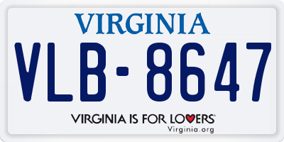 VA license plate VLB8647