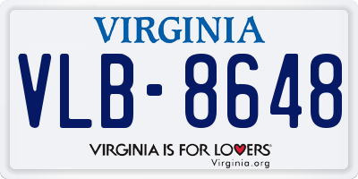 VA license plate VLB8648