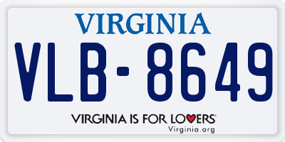 VA license plate VLB8649