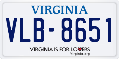VA license plate VLB8651