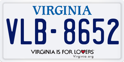 VA license plate VLB8652