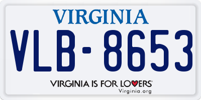 VA license plate VLB8653