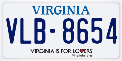 VA license plate VLB8654