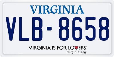 VA license plate VLB8658