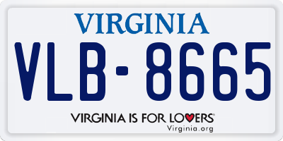 VA license plate VLB8665