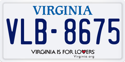 VA license plate VLB8675