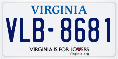 VA license plate VLB8681