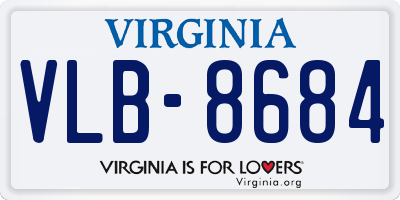 VA license plate VLB8684