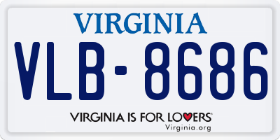 VA license plate VLB8686