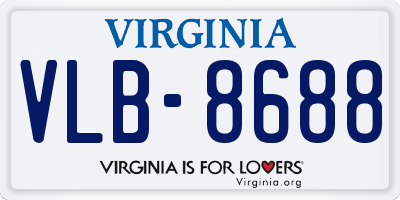 VA license plate VLB8688