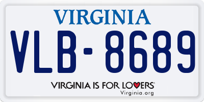VA license plate VLB8689