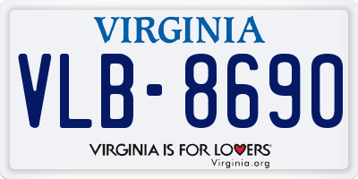 VA license plate VLB8690
