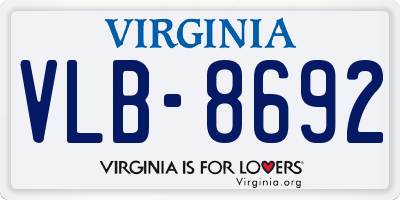 VA license plate VLB8692