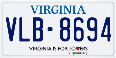 VA license plate VLB8694