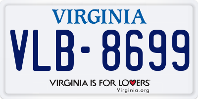 VA license plate VLB8699
