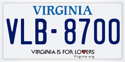 VA license plate VLB8700