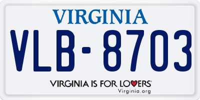 VA license plate VLB8703