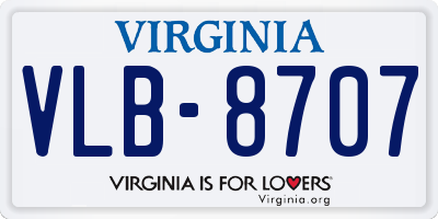 VA license plate VLB8707