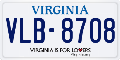 VA license plate VLB8708