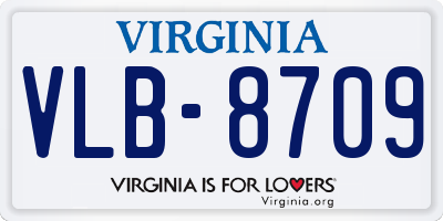 VA license plate VLB8709