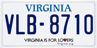 VA license plate VLB8710