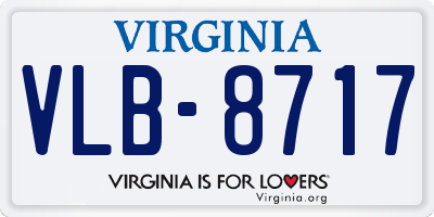 VA license plate VLB8717