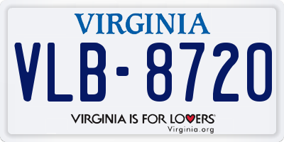 VA license plate VLB8720
