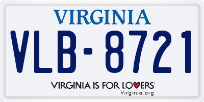 VA license plate VLB8721