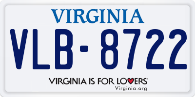 VA license plate VLB8722
