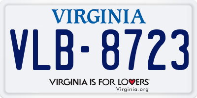 VA license plate VLB8723