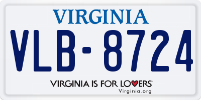 VA license plate VLB8724