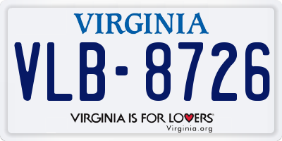 VA license plate VLB8726