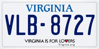 VA license plate VLB8727