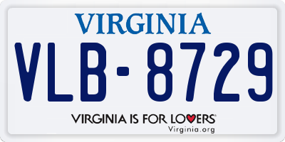 VA license plate VLB8729
