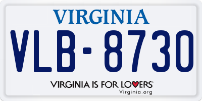 VA license plate VLB8730