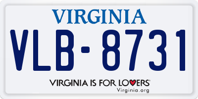VA license plate VLB8731