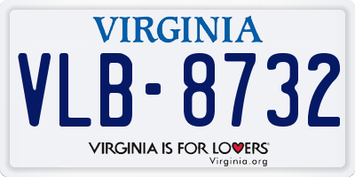 VA license plate VLB8732