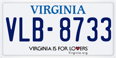 VA license plate VLB8733