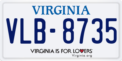 VA license plate VLB8735