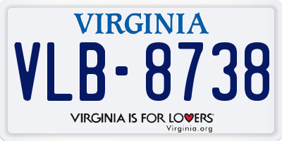 VA license plate VLB8738