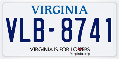 VA license plate VLB8741